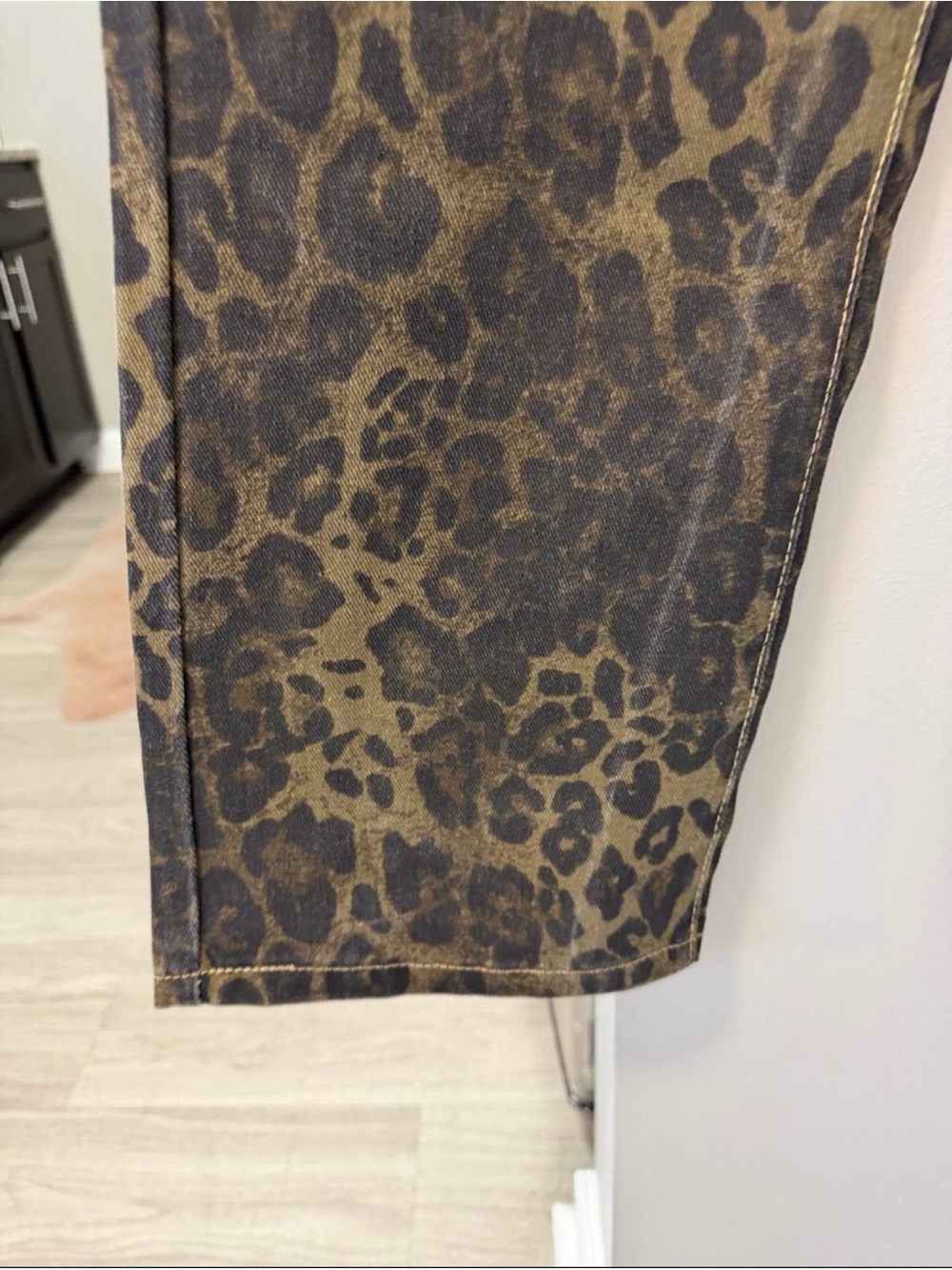 Leopard denim boot cut jean pants, western NWT XL 32 - Picture 2 of 4
